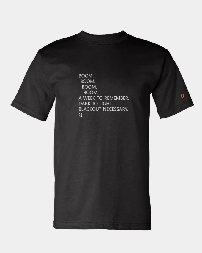 Q Boom Political Meme T-Shirt Made In America Black Mens